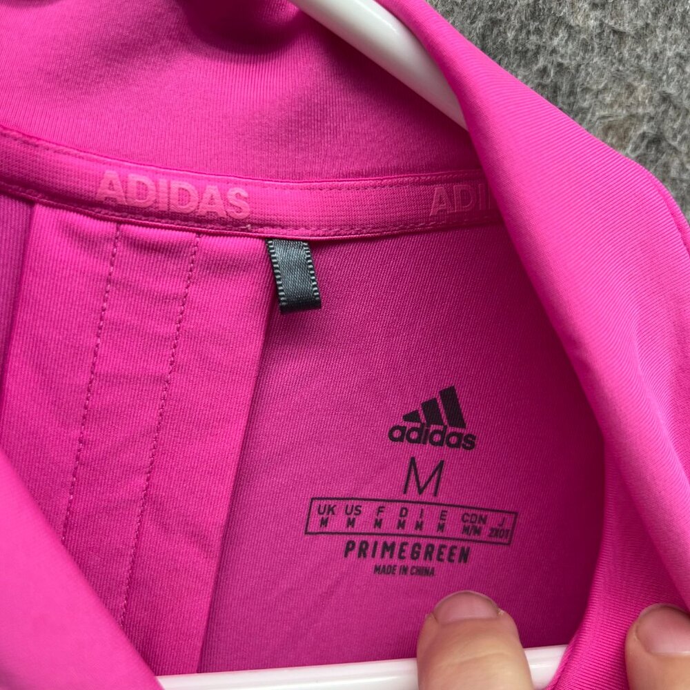 Adidas Polo Shirt Women Medium Pink Fuchsia Primegreen Athletic Golf GL6700 - Picture 8 of 13